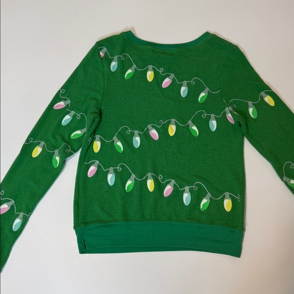 Wildfox Festive Green Sweater with Holiday Lights - Picture 12 of 12